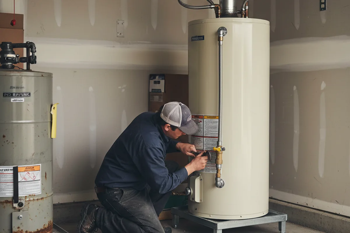 Water heater and shutoff valve replacement in Nipton