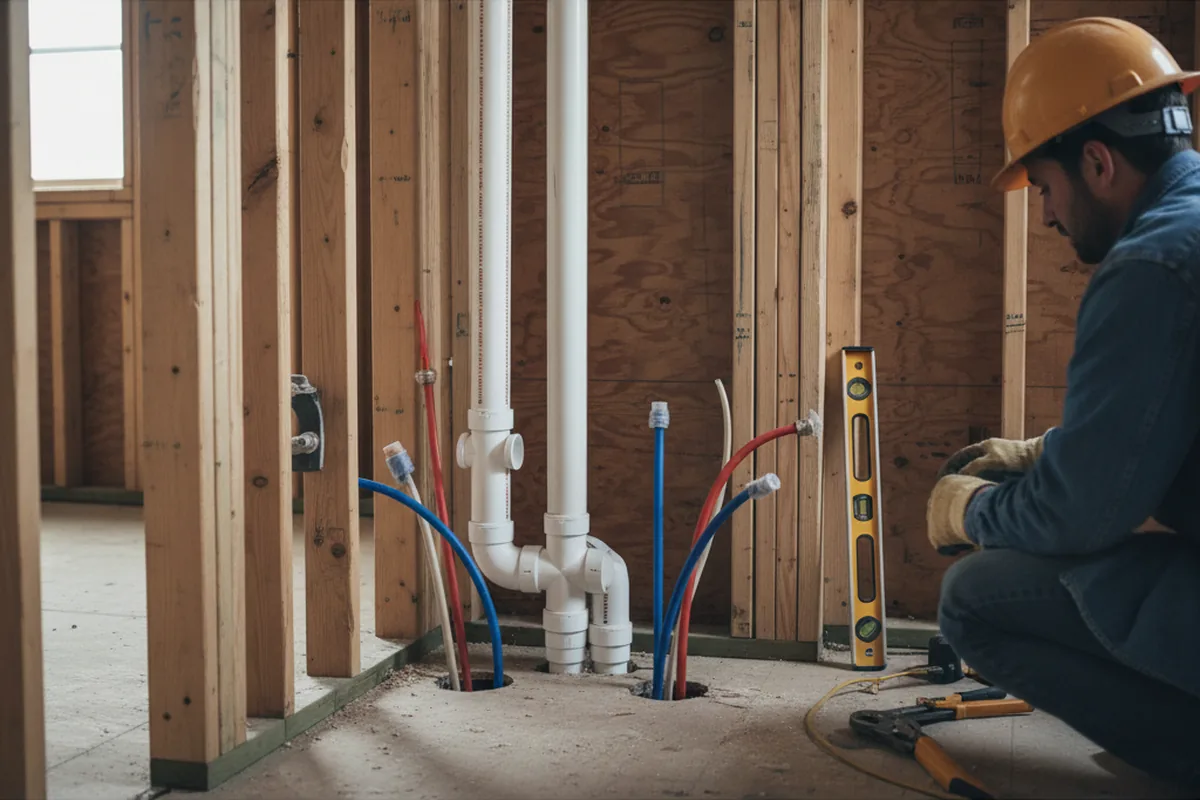 Drain and supply rough-in during Leak Detection in Nipton