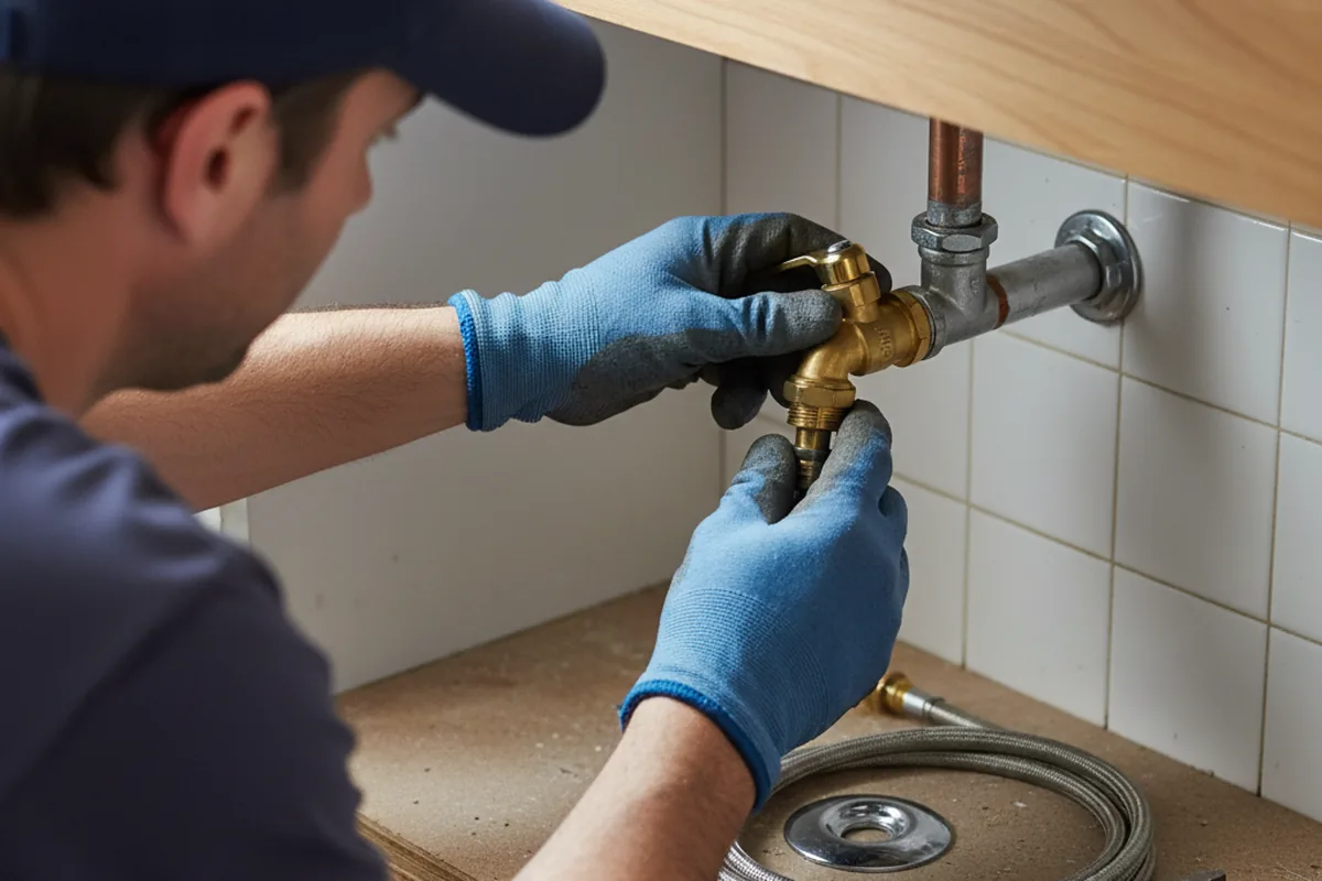 Shutoff valve and fitting work during Faucet and Fixture Repair in Nipton